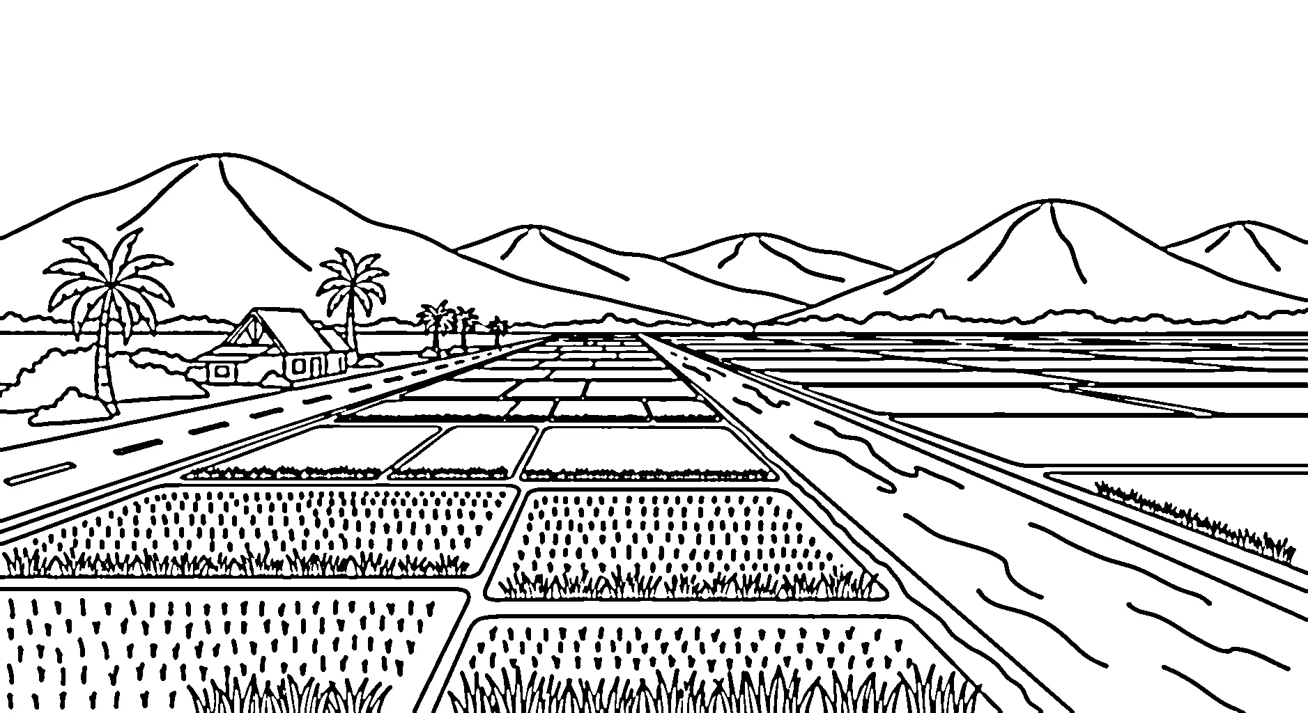 pemandangan alam dan sawah